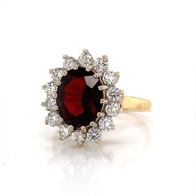 Garnet and C.Z. Cluster Ring - Image 2