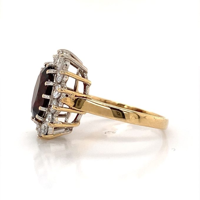 Garnet and C.Z. Cluster Ring - Image 3