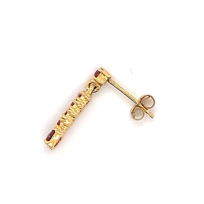 Ruby and Gold Drop Earrings - Image 2