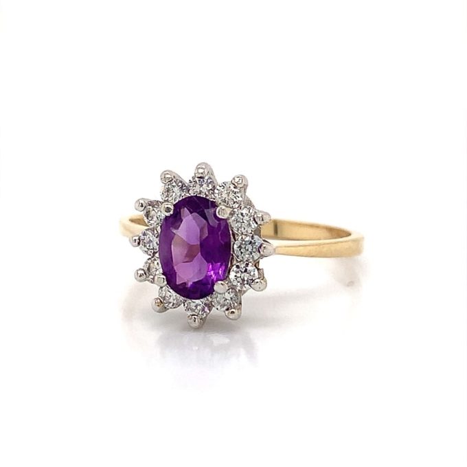 Gold Amethyst Cluster Ring