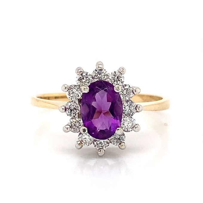 Gold Amethyst Cluster Ring