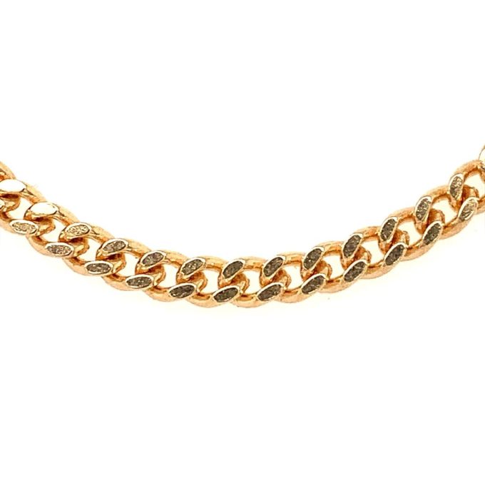9ct Gold Flat Curb Link Chain - 24 Inch