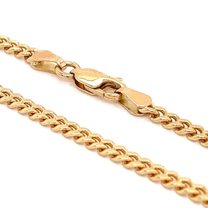9ct Gold Flat Curb Link Chain - 24 Inch