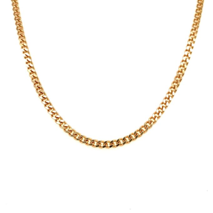 9ct Gold Flat Curb Link Chain - 24 Inch