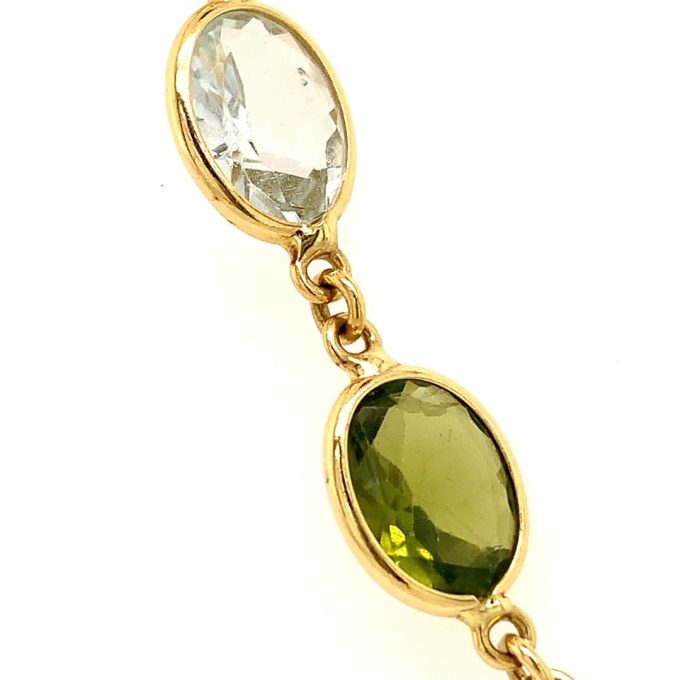 Yellow Gold Multi Gem Necklace
