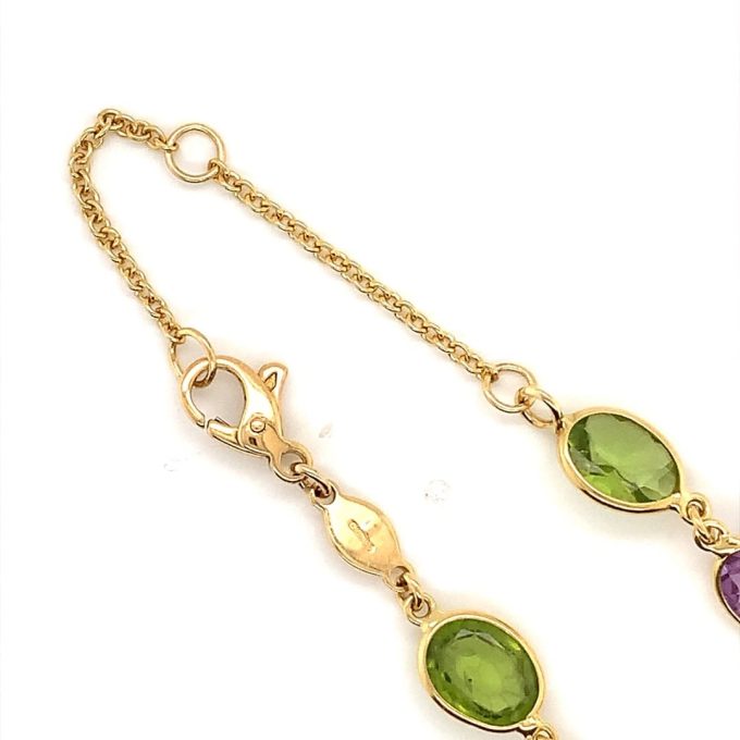 Yellow Gold Multi Gem Necklace
