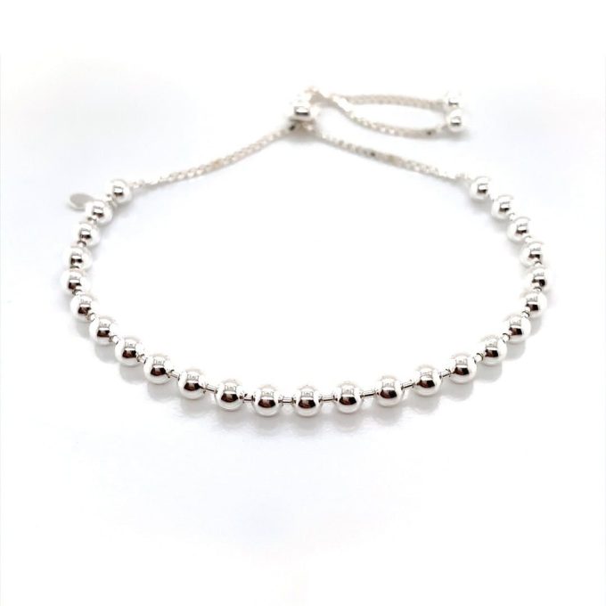 Silver Bead Toggle Bracelet