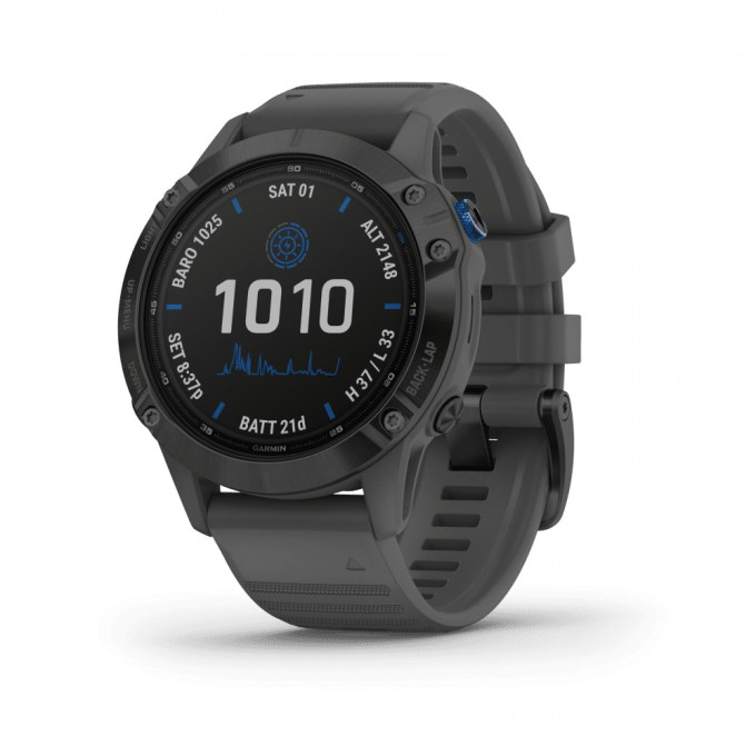Garmin Fenix 6 Pro Solar, Black with Slate Grey Band 47mm - Image 2