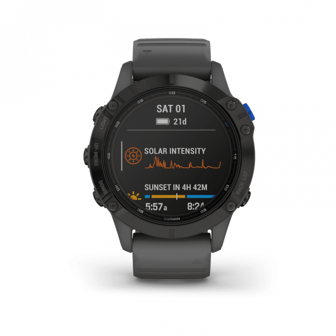Garmin Fenix 6 Pro Solar, Black with Slate Grey Band 47mm - Image 5