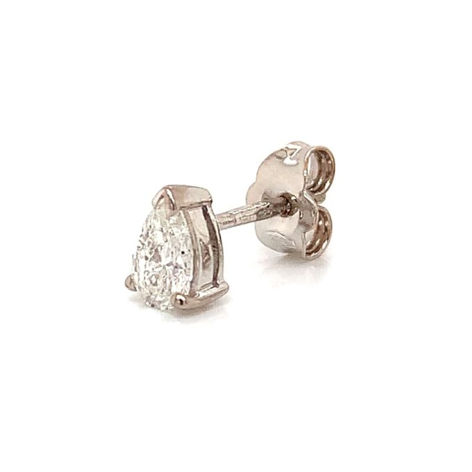 1.00ct Pear Cut Diamond Stud Earrings