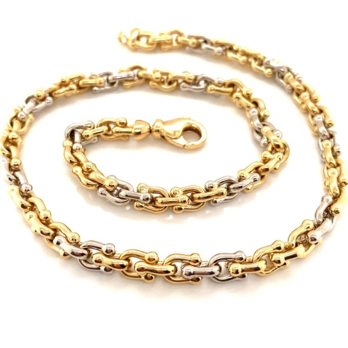 14ct Gold Fancy Link Multi Tone Chain - Image 2