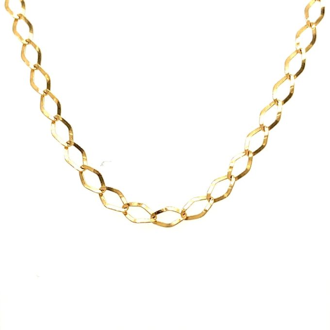 9ct Gold Fine Open Link Curb Chain