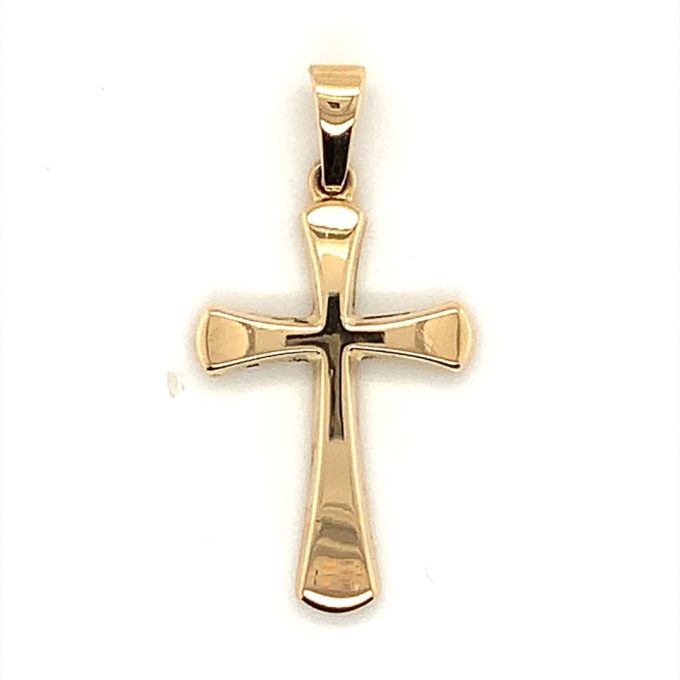 20mm Flared Gold Cross