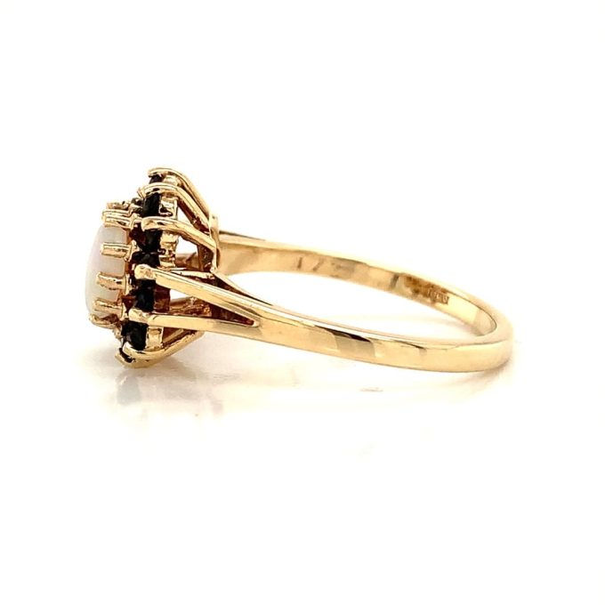 Opal and Sapphire Cluster Ring