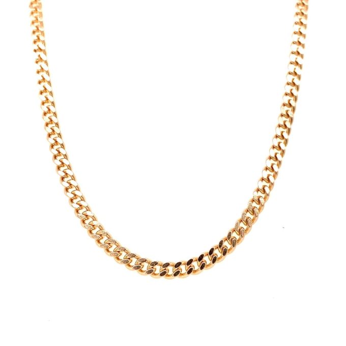 9ct Gold Flat Curb Link Chain - 30 Inch