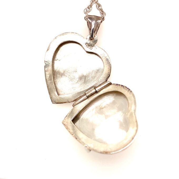 Silver Heart Locket Necklace