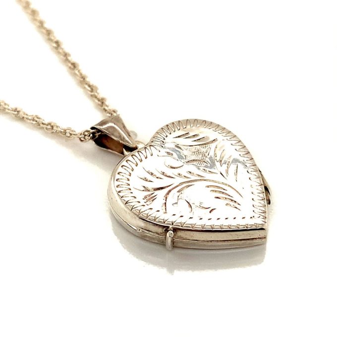Silver Heart Locket Necklace