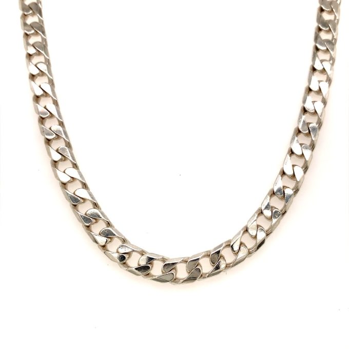 Heavy Silver Curb Link Chain