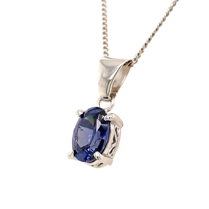 Sapphire Solitaire Pendant Necklace