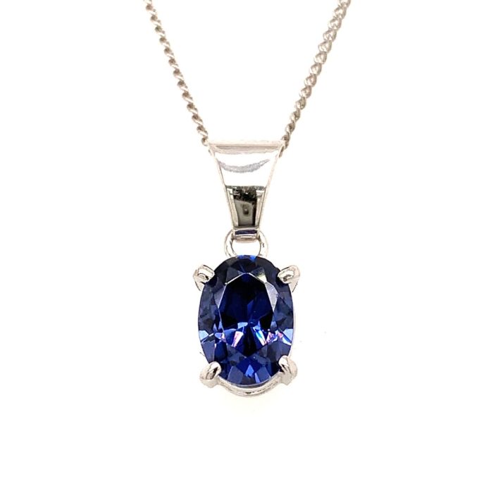 Sapphire Solitaire Pendant Necklace