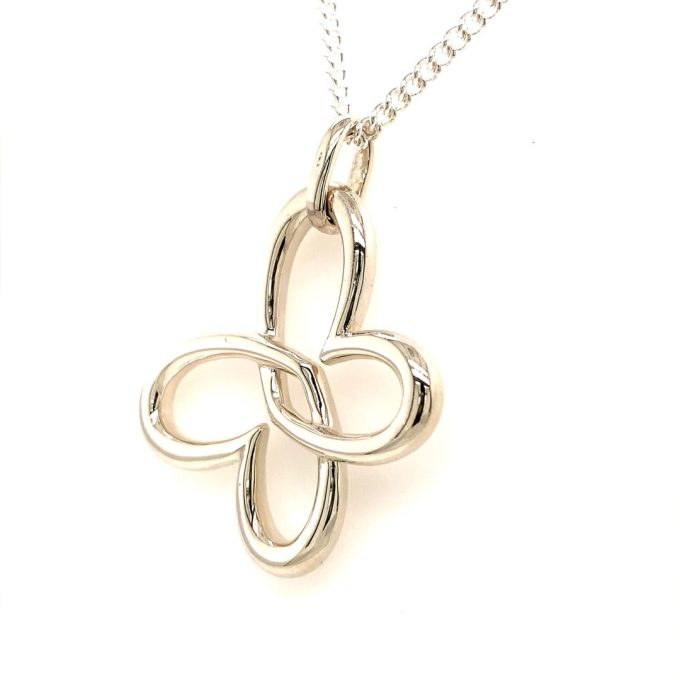 Large Silver Butterfly Necklace