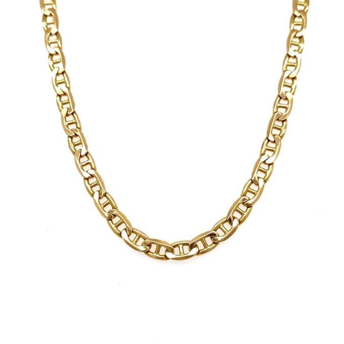 18ct Gold Flat Anchor Link Chain - 25 Inch