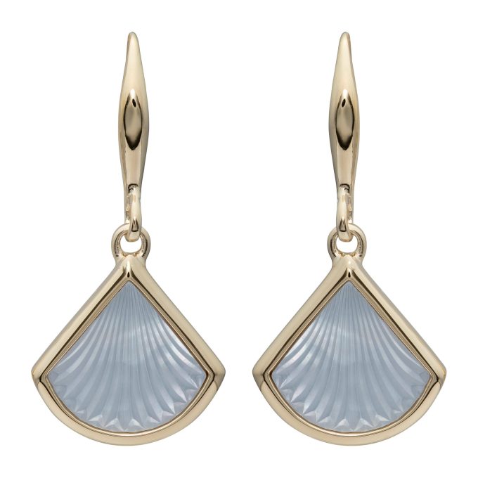Unique Mother of Pearl Gold Drop Earrings
