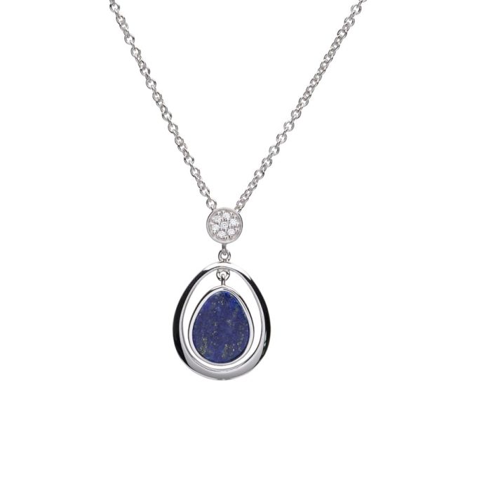 Unique Lapis Drop Pendant Necklace