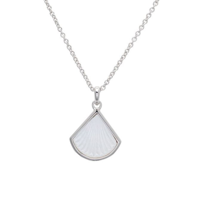 Unique Carved Mother of Pearl Necklace