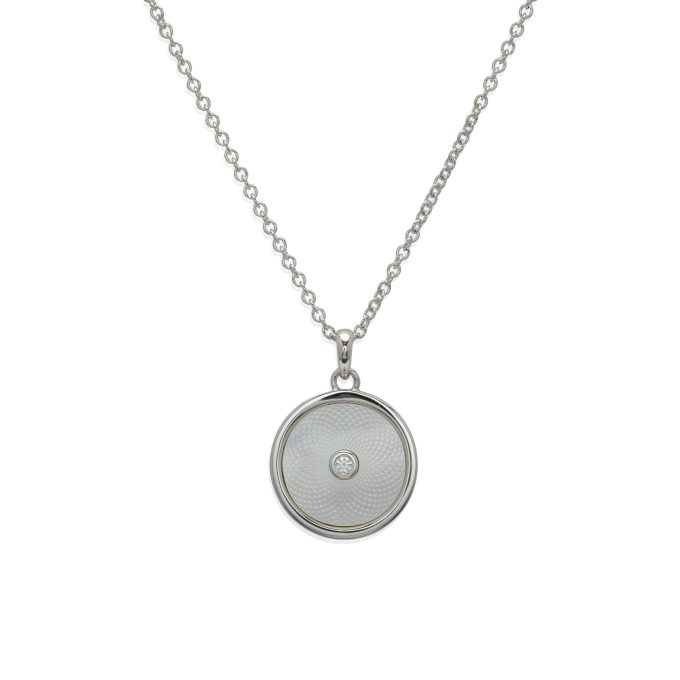 Unique Mother of Pearl Guilloche Necklace