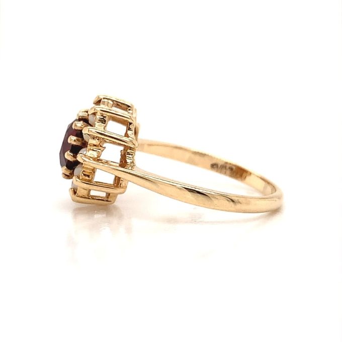 Garnet and Pearl Cluster Ring - Image 3