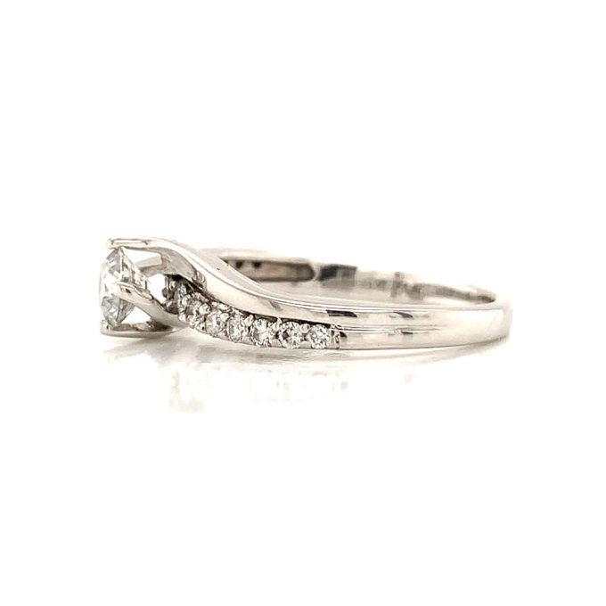 White Gold Diamond Solitaire Ring - Image 2