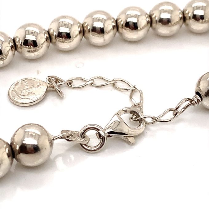 Sterling Silver Round Bead Bracelet - Image 2