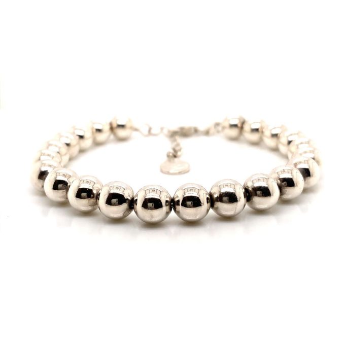 Sterling Silver Round Bead Bracelet