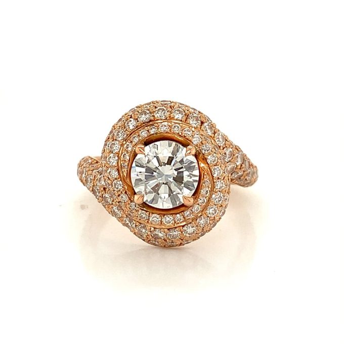 Cartier Ruban Style Rose Gold Diamond Ring - Image 2