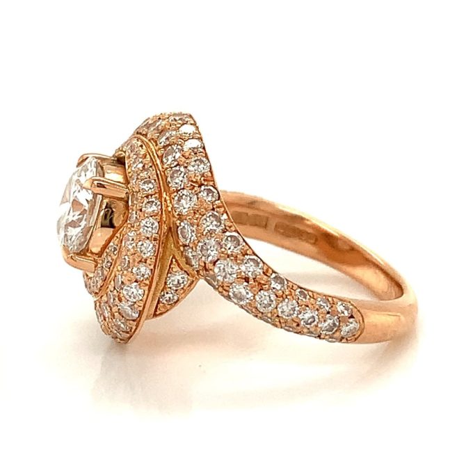 Cartier Ruban Style Rose Gold Diamond Ring - Image 3