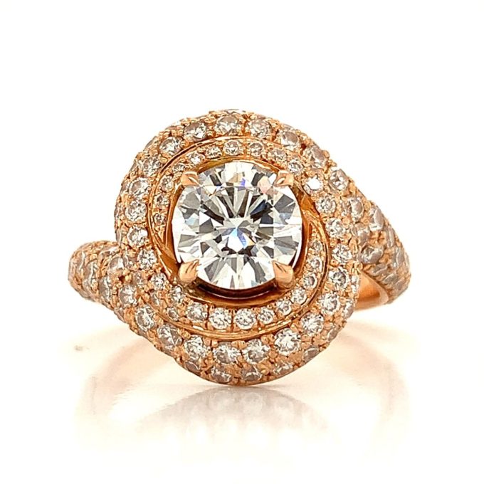 Cartier Ruban Style Rose Gold Diamond Ring