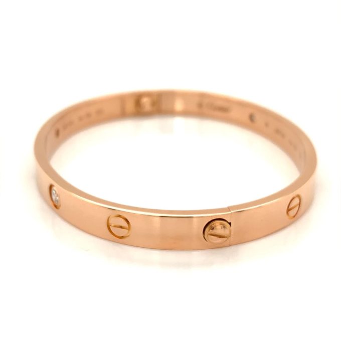 Cartier Rose Gold Four Diamond Love Bracelet - Image 2