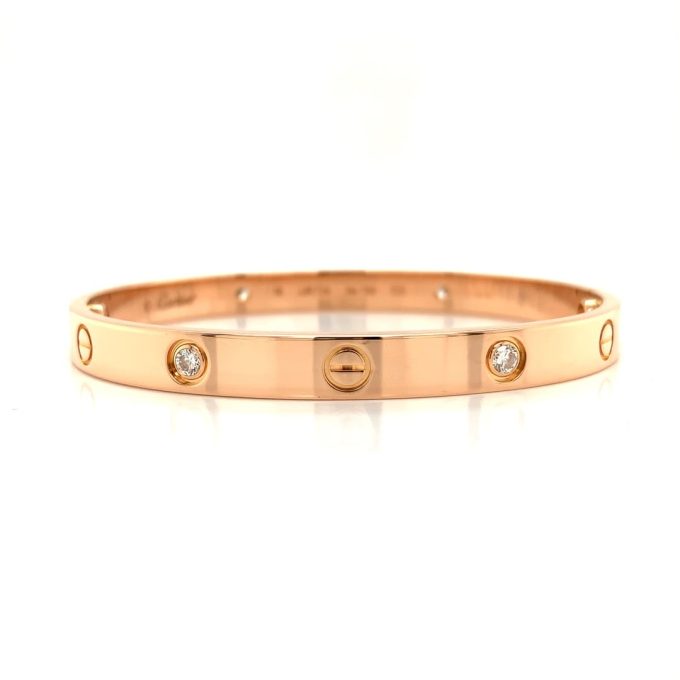 Cartier Rose Gold Four Diamond Love Bracelet