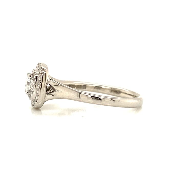 Double Halo Diamond Platinum Ring - Image 4
