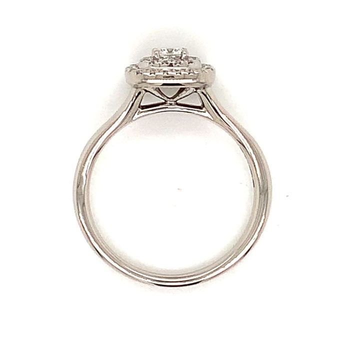 Double Halo Diamond Platinum Ring - Image 3