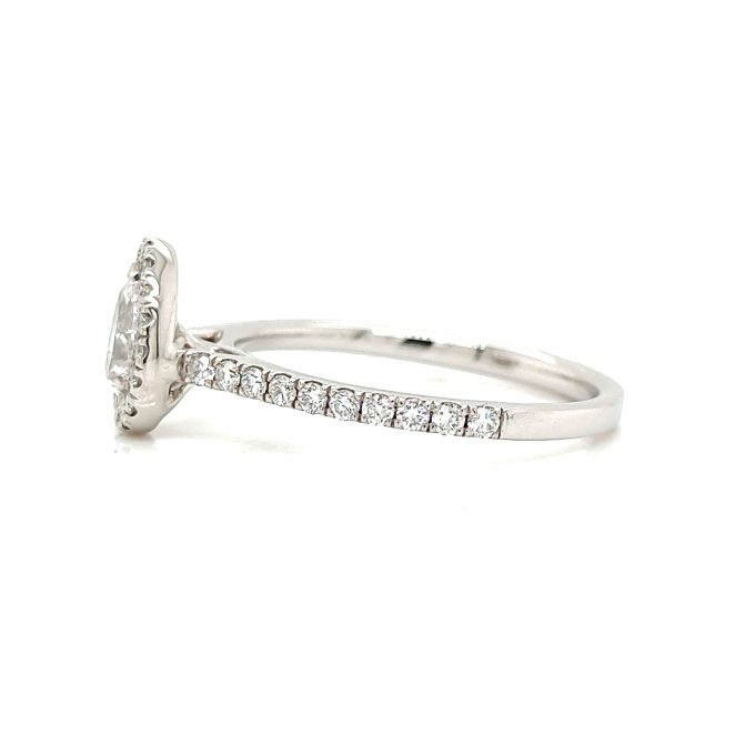 Pear Cut Diamond Pave Platinum Ring - Image 3