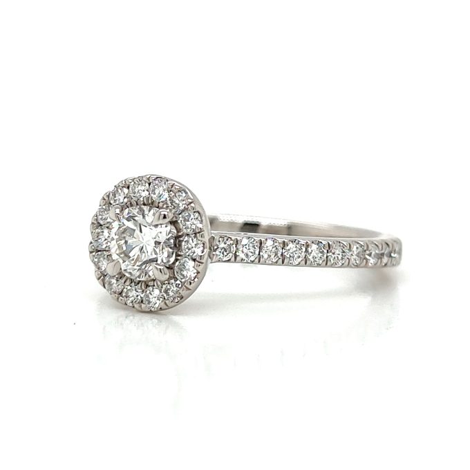 Brilliant Cut Diamond Pave Platinum Ring - Image 2