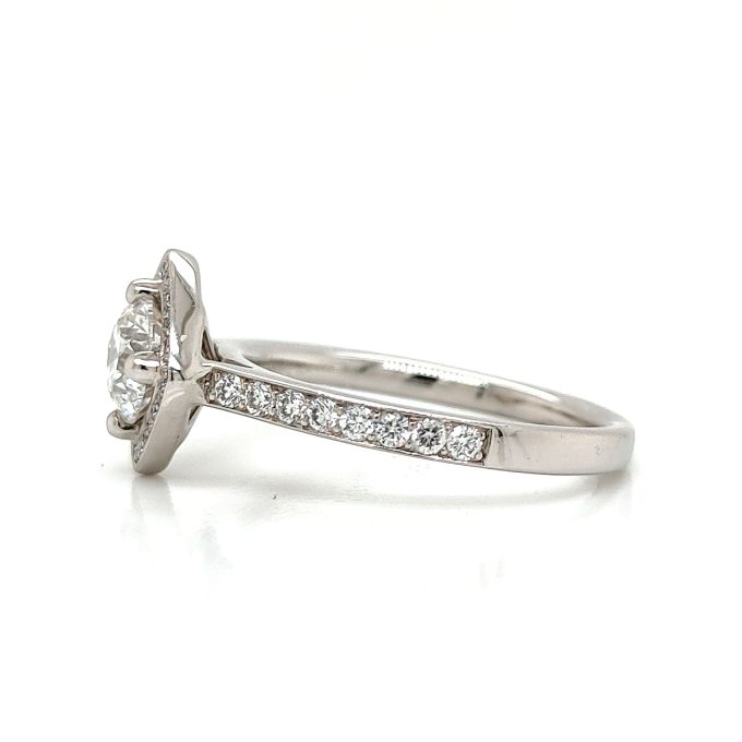 Brilliant Cut Diamond Pave Platinum Ring - Image 3