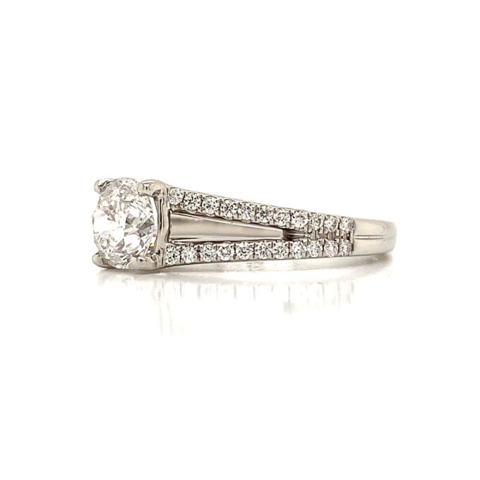 Split Shoulder Diamond Solitaire Platinum Ring - Image 3