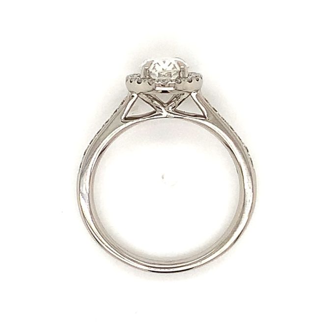 1.04ct Oval Diamond Halo Platinum Ring - Image 2