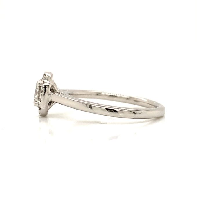 0.32ct Oval Diamond Halo Platinum Ring - Image 3