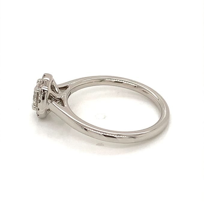 0.32ct Oval Diamond Halo Platinum Ring - Image 4