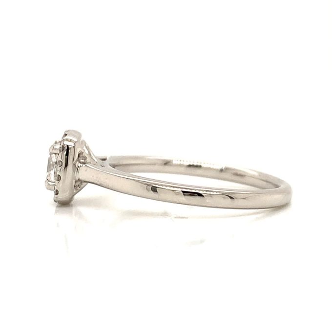 0.50ct Cushion Diamond Halo Platinum Ring - Image 3