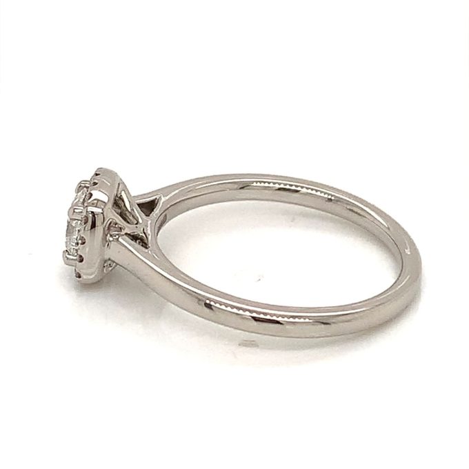 0.50ct Cushion Diamond Halo Platinum Ring - Image 2